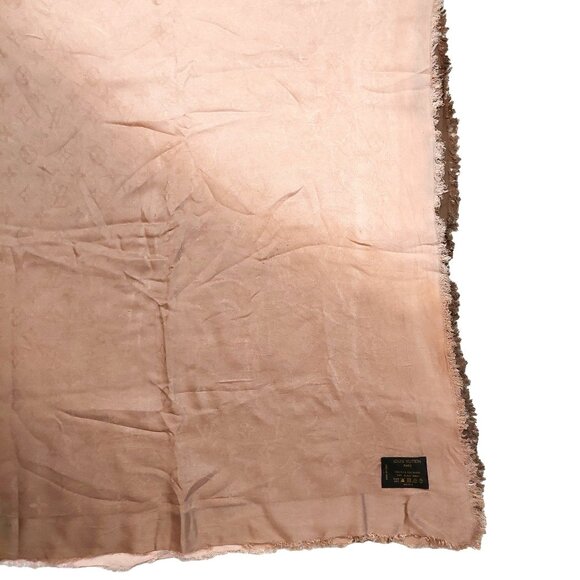 LOUIS VUITTON LV Vintage Pink & Brown Ombre Monogram Scarf Shawl Wrap - Picture 11 of 14